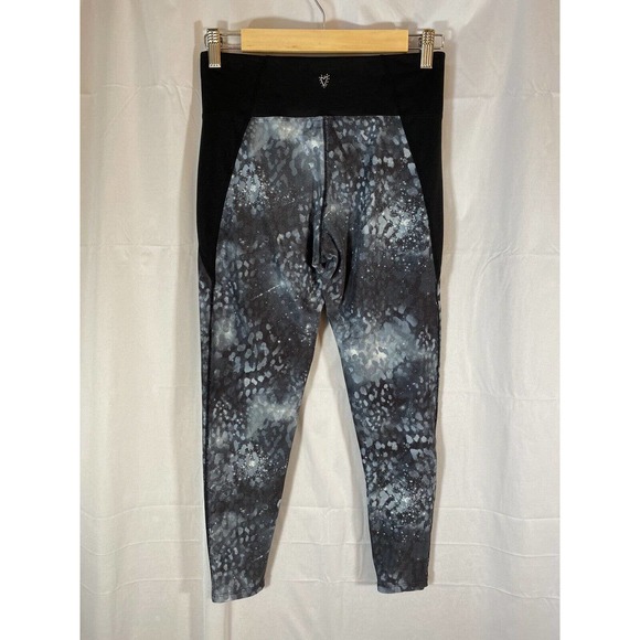 Betsey Johnson Performance Stretch gray black Legging Pants Sz M High Rise Ankle - Picture 2 of 5